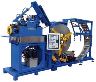 Decoiling-straightening machine equipped with double decoiler and a straightener with 9 straightening rolls. The double decoiler is equipped with 2 precision coil mandrels, for a max.