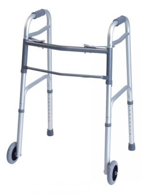 00 per case Lumex Dual Release Walker Sturdy 1" aluminum tubing provides maximum strength while remaining lightweight. Dual-release folding mechanism enables user to fold walker sides independently.