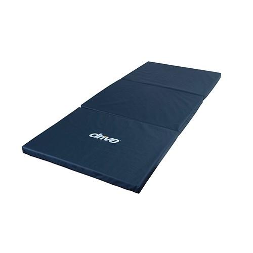 FALL PREVENTION Bi-Fold Bedside Fall Mat Helps to reduce the possibility of injuries from bed falls. Conveniently folds in 2 sections for storage. Made of high density foam.