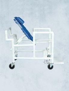 PVC PRODUCTS RECLINING SHOWER CHAIR SLIDE-OUT FOOTREST MODEL # 930 PRICE $ 225.00 Width 23.5 Height 45 Length 38.