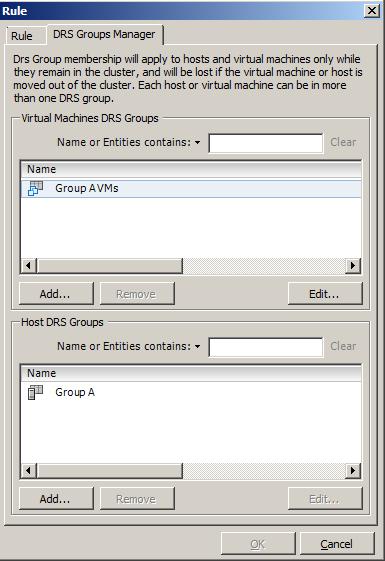VMware Configuration 2. Choose the DRS Groups Manager tab: 3. Add a VM DRS Group - this contains a list of VMs to which the rule applies. 4.