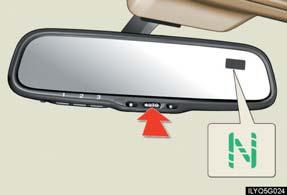 The sunshade automatically lowers to ensure visibility when reversing.