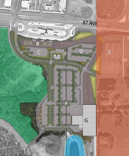 LRT Stop, Park and Ride facility with approximately 275 stalls Recommended Lewis Farms Terminus Site Layout Site Description: The Lewis Farms LRT terminus site is located adjacent to the existing