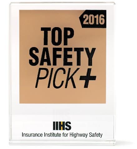 Requirements for 2016 TOP SAFETY PICK awards Good rating in moderate overlap front, small overlap front, side, roof strength and head