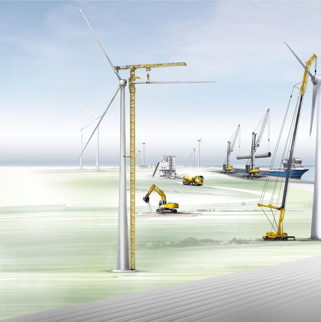 A strong partner for the wind industry Liebherr has one of the most diverse portfolios of all suppliers for the wind turbine industry.