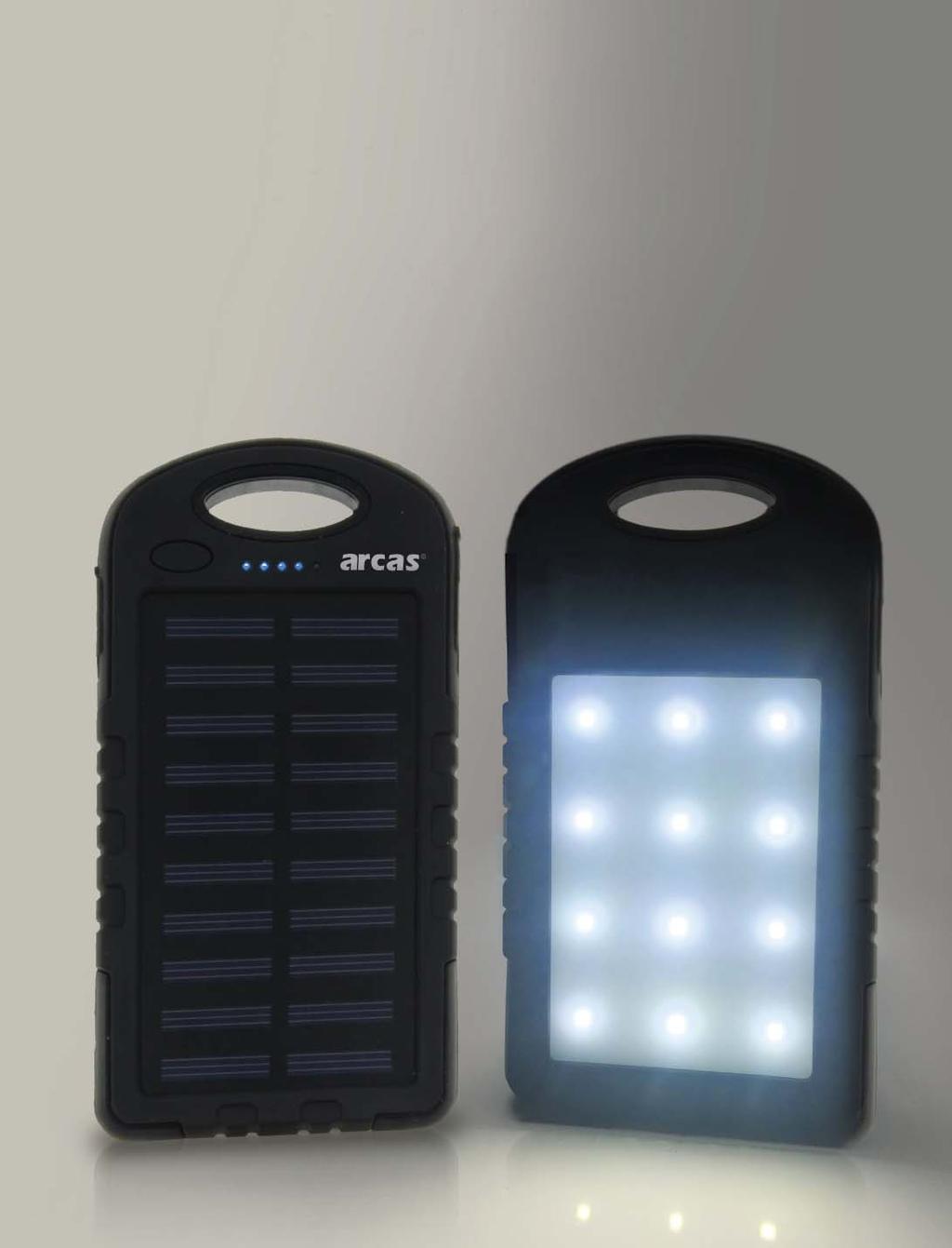 input: 5V, 1A output: 5V, 1A and 2A colour: black, white CAPACITY 6600mAh 12h Pure solar power. Art.-No.