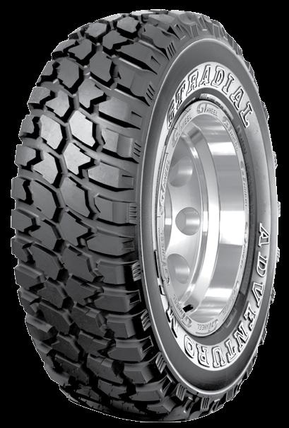 MAXIMUM TRACTION OFF ROAD Adventuro M/T is a mud terrain and maximum traction tire and is