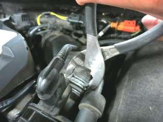 e. Squeeze the spring clamp on the factory air inlet tube with a