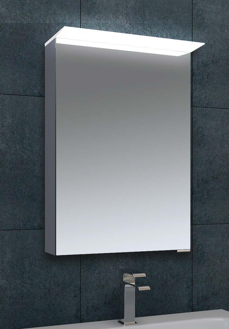 00 LARA LED BACKLIT MIRRORED WALL CABINET - CE approved, IP44 - left hand hinged only - low energy LED - infra red sensor* - mirror demister pad - shaver
