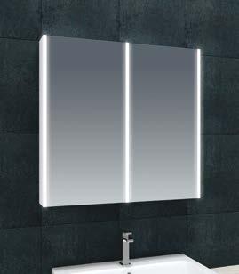 00 double door ANGEL LED MIRRORED WALL CABINET - CE approved, IP44 - low energy LED - infra red sensor* - mirror demister pad - shaver socket - aluminium finish H700