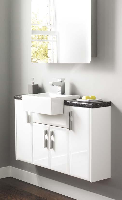 - saponetta gloss white door (matt white cabinet) shown with: HANDLE -