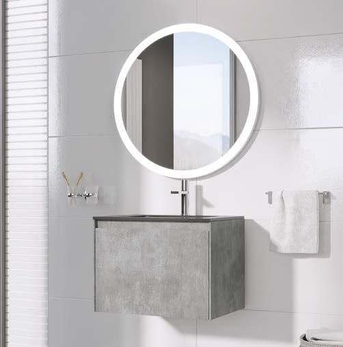 concrete metallic concrete metallic shown ORION wall mounted vanity unit - including