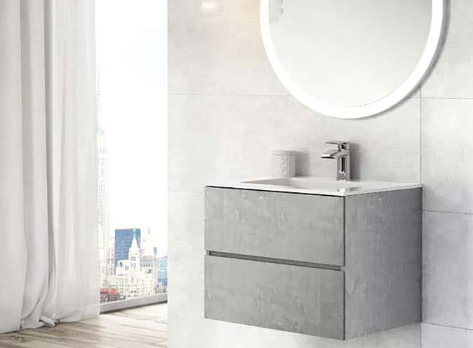 GALACTIC NEW shown top: concrete with white basin shown below: concrete with black basin 2 YEAR SOFT CLOSING DRAWERS