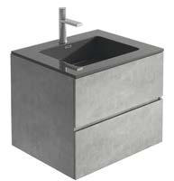 00 GALACTIC wall mounted vanity unit with black basin - including composite resin basin - soft close drawers H500 X