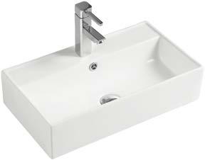 COUNTERTOP BASINS 25 YEAR NEW TAPS NOT INCLUDED TAPS SOLD AS SINGLES 540 400 MELTON square sit-on basin H142 X W