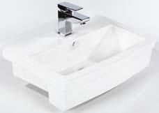 SEMI- RECESSED BASINS RIMLESS TOILETS TAPS NOT INCLUDED TAPS SOLD AS SINGLES 550MM 1 TAP