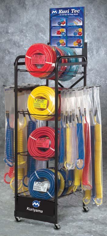 Its compact size (54 high x 16 1 /2 wide x 22 1 /2 deep) will fit into the smallest counter sales or showroom area. Even better, it s free, with a qualifying order of Kuri Tec air hose assemblies.