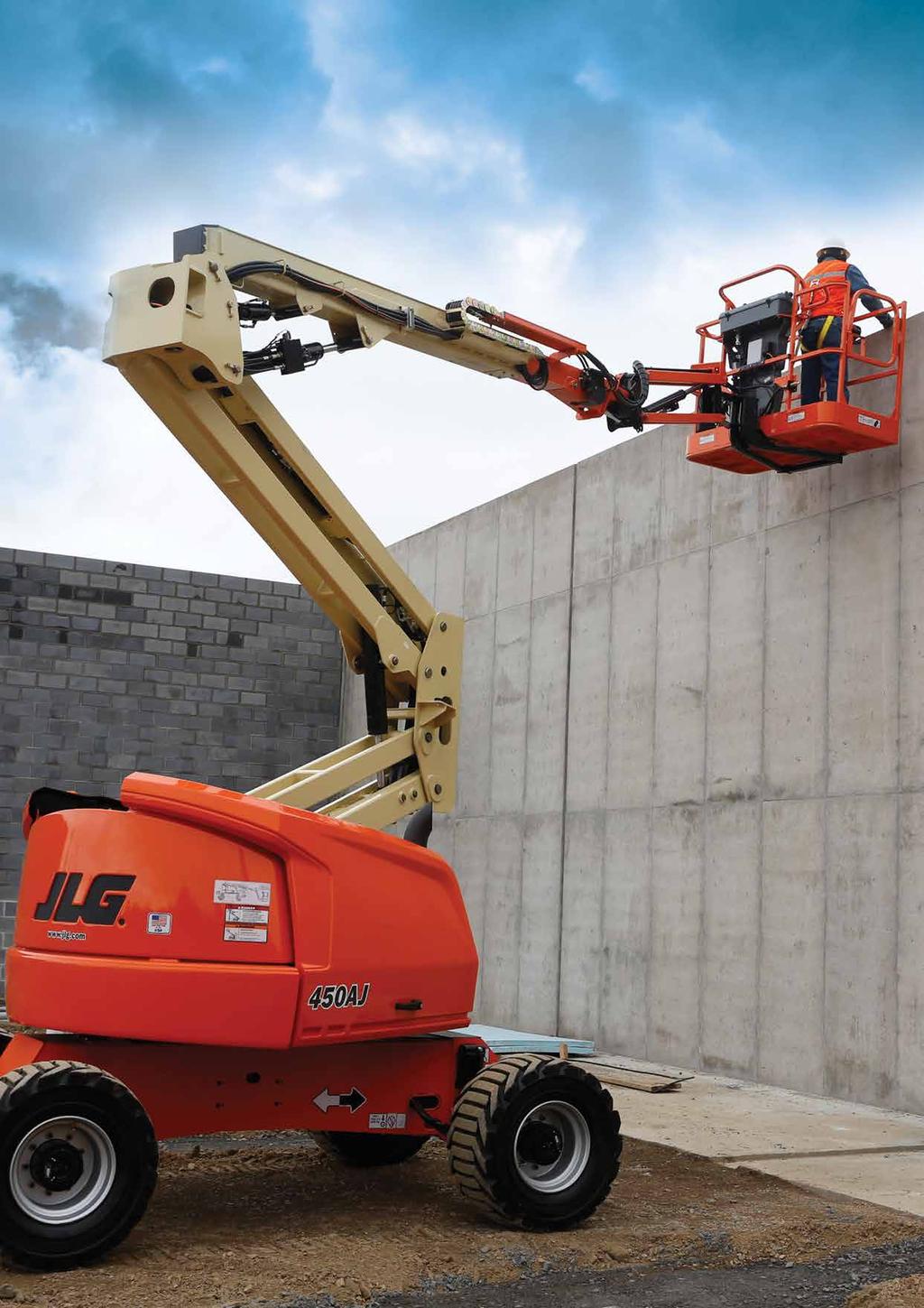 INTRODUCING THE NEW 450AJ BOOM LIFT Rugged, high performing articulating boom with industry leading work envelope, capacity, and lift speeds.