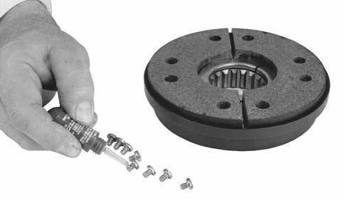 Install the new friction disc segments (Item 10-1) with new screws included with the kit.
