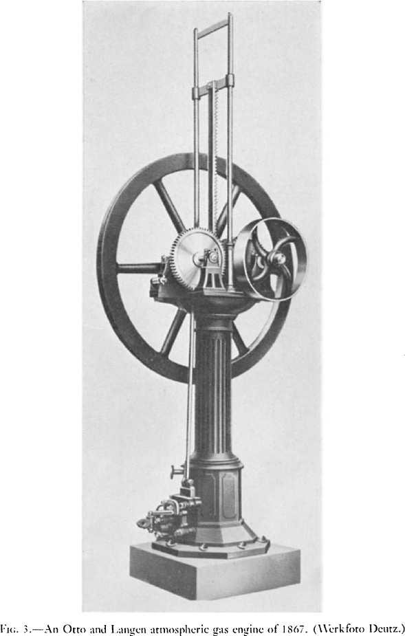 2hp Otto&Langen(1884) vs. Otto(1882) (p.172) Otto&Langen engine from Lynwood Bryant. Fig. 9.