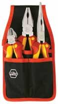Pliers/Cutters & Multi-Bit Set 328 71 6.3 / 160mm Diagonal Cutter 8.0 / 200mm Long Nose Set includes Bit Holder and the following bits: Slotted: 4.5, 6.5mm Phillips: 1, 2 Square: 1, 2 lbs. 1.67 Insulated 380 17 Insulated BitFlip With Slotted/Phillips/TORX Bits Wiha cushion grip handle and insulated shaft.
