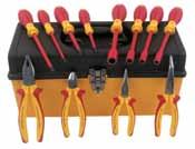 In zipper carry case 328 91 10 Piece Pliers & Screwdriver Set. Insulation According to VDE 0682/part 201, EN/IEC 60900, ASTM F-1505-01, NFPA70E & CSA, up to 1000 volt. Individually Tested.