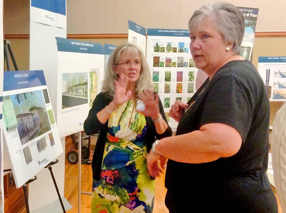 Display boards and roll plots featured information about East Link, the light rail construction process and updated design plans for the Bel-Red segment, including the 130th station.