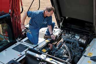adjusting track tension a breeze Maintenance reminders In-cab monitor will track 13 different serviceable items: