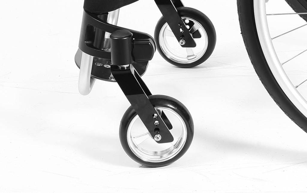 Incorrect caster wheel position when leaning forward in the wheelchair Tipping over, falling due to incorrect caster wheel positioning Prior to activities that require you to bend forward in the