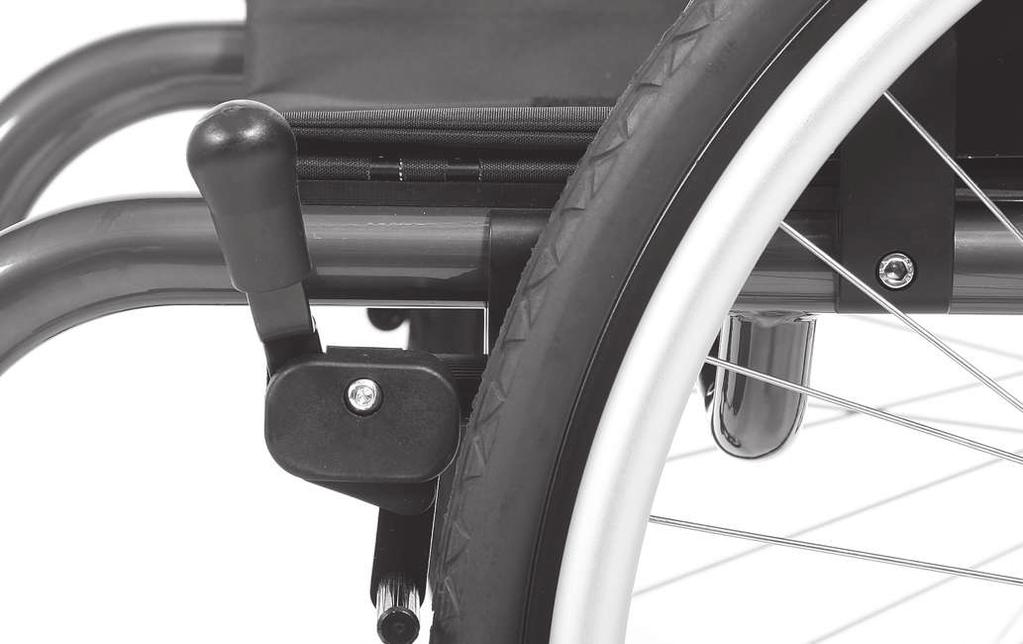 10 Wheel locks Improper use of the wheel lock Falling due to abrupt braking, rolling away of the wheelchair, crushing of hands Do not use the wheel lock when travelling.