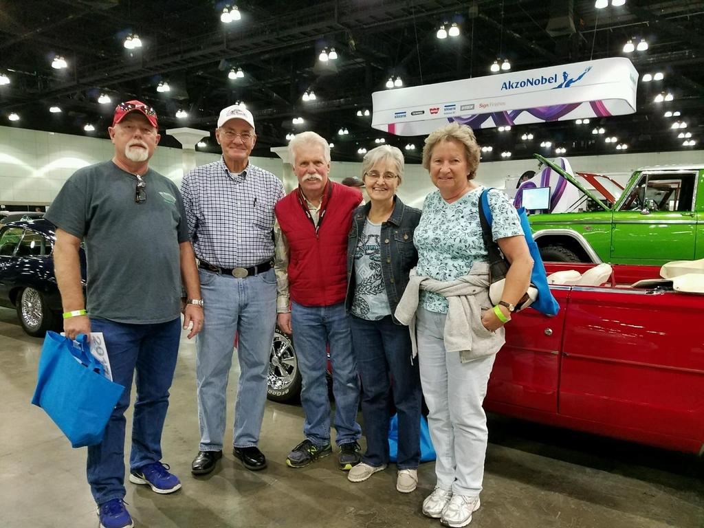 Wayne Carini Joins Vintage Vehicles of Sun City (members in a photo) Don and Yvonne, and Tim and Jo Shelton, with Wayne Carini at the 1st ever Classic Auto show at the Los Angeles Convention Center.