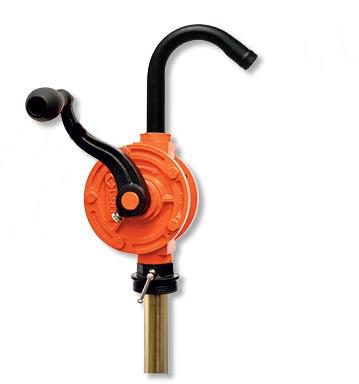 Bucket Oil Pumps with steel bucket, drum cover, lift handle and 4' soft PVC discharge hose.