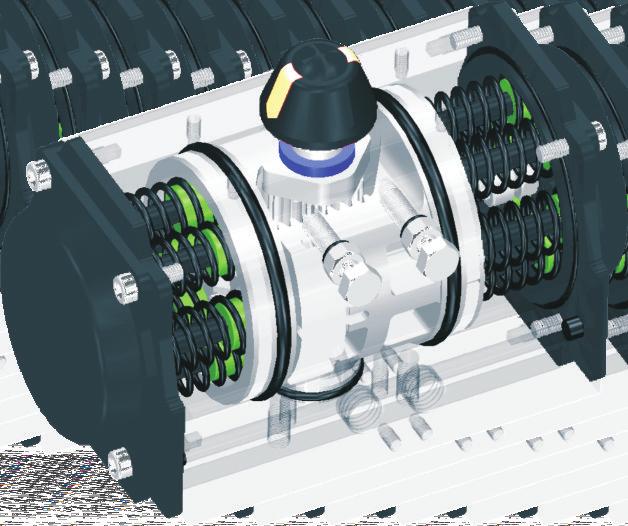 DESIGN AND STRUCTURE Design and structure Our newly-designed AC-A Series Pneumatic Actuator is aluminum rack & pinion actuators in double acting and spring return based on our innovative and patented