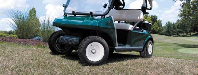 LAWN, GARDEN & GOLF TURF GLIDE Golf Carts and Utility Vehicles One of the original golf cart tires, the Turf Glide has a tall sidewall to absorb impact