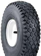 Hand trucks, industrial carts, and pressure washers are examples of equipment that utilize these tires. The Stud pattern has an aggressive appearance with excellent traction.