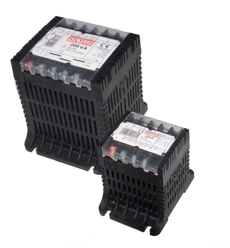 Control Transformers P series control transformers Control, isolation and safety transformer Double isolation between primary and secondary Class I and class II (selectable) selection with metal