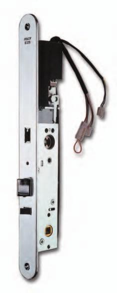 Motor locks EL420 12/24V For narrow stile doors, with deadbolt and anti-friction bolt. Fail locked outside.