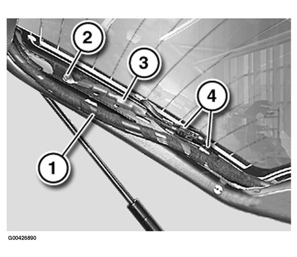 If necessary, replace faulty clips. Check installation position of wiring harness (1), correct if necessary. Fig.