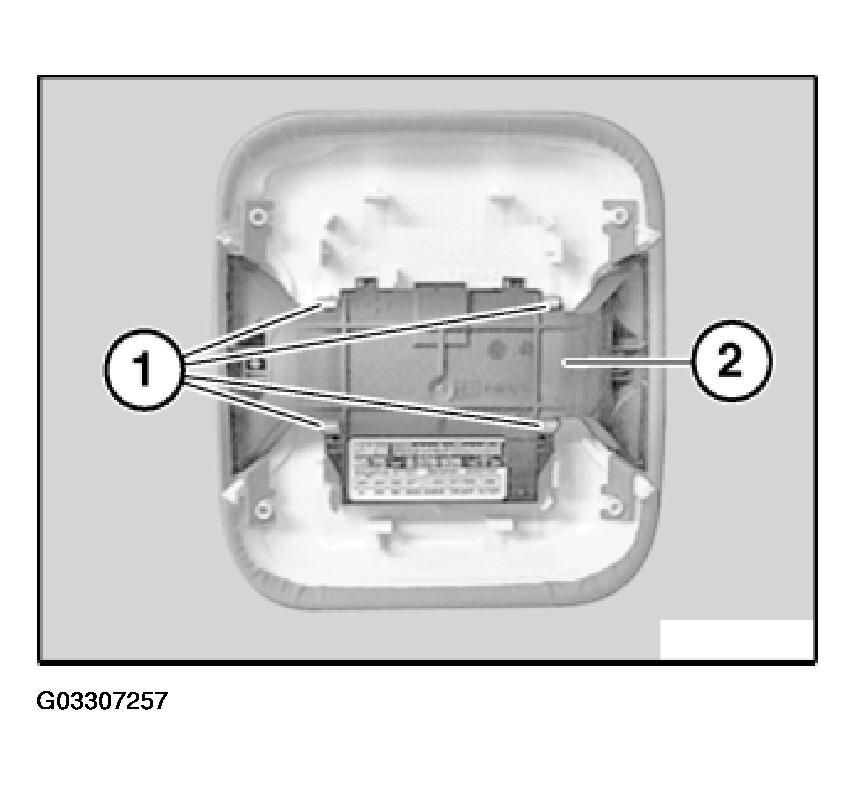 Fig. 19: Identifying Ultrasound Module Retaining Clips AIRBAG TRIGGERING UNIT, DIAGNOSTICS 65 77 016 REMOVING AND INSTALLING/REPLACING AIRBAG CONTROL UNIT (BUILD DATE UP TO 07/2004) WARNING: Comply