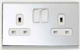 Slimline Screwless Socket Outlets Top facing terminal screws Clear terminal markings Colour coded terminals Recessed earth bar Captive and