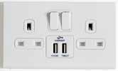 Slimline Screwless USB Charging Sockets USB ports deliver up to 3.4A (2.