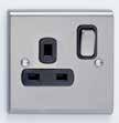Slimline Décor Socket Outlets Black or white inserts available Metal capped