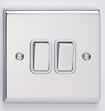 Slimline Décor Plate Switches Black or white