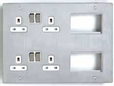 Ultra Flatplate Lounge Plates Top facing terminal screws Clear terminal markings Colour coded terminals Recessed earth bar Captive and backed out terminals Up to six single modules can be installed