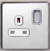 Ultra Screwless Socket Outlets Top facing terminal screws Clear terminal markings Colour coded terminals Recessed earth