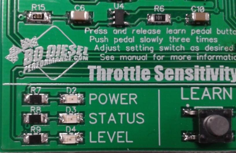 21 March 2018 1057730-1057737 Throttle Sensitivity Booster (I-00358) 8 Troubleshooting POWER LED Lit whenever the module has power. (Key on).