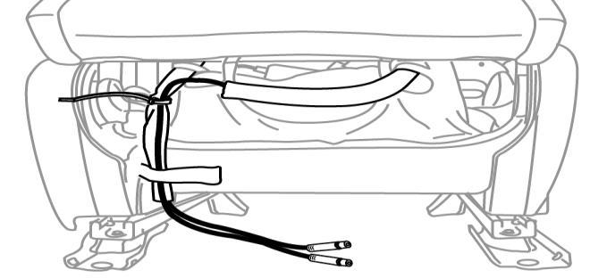 INSTALLATION PROCEDURE: PASSENGER SIDE (continued) Fig. 23 6.) Insert DVD headrest posts into seat post guides. Lock DVD headrest into its highest position (last notch). Figure 23 6.