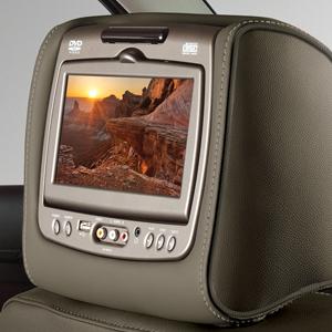 UJ5 - REAR HEADREST DVD SYSTEM - COCOA VINYL- DENALI / null UJ5 - REAR HEADREST DVD SYSTEM - DARK ASH GRAY CLOTH WITH LIGHT GRAY STITCHING / RSE - Front Head Restraint DVD System, Gray Cloth with
