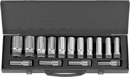 00 19 Piece Socket Wrench Set Reversible Ratchet 15º Gear Action Extension Bars 50mm & 100mm Universal Joint x