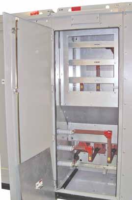 Insulated bus is provided throughout the entire switchgear which is typical of construction for circuit-breaker switchgear.